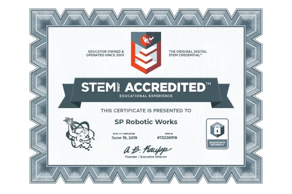 STEM Accredited Educational Experience Certificate โ SP Robotic Works